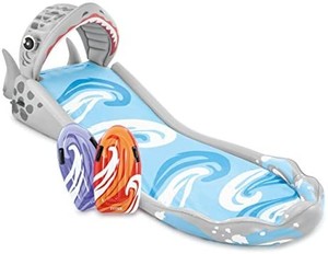 lot 6349 image: Intex 57159EP Surf N Slide 15 Foot Long Inflatable Kids Backyard Splash Play Center Shark Water Slide