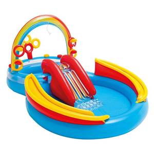 lot 6373 image: Intex - Rainbow Slide Kids Play Inflatable Pool Ring Center