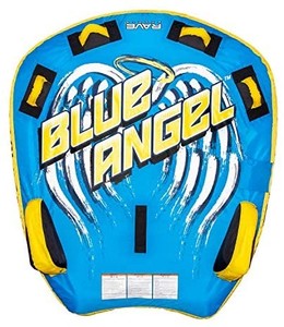 lot 6391 image: Rave Sports Blue Angel Inflatable 2 Person Rider Towable Boat Water Tube Raft