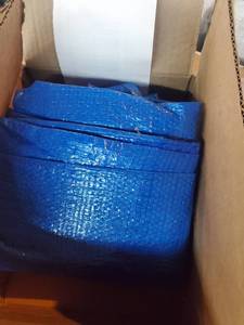 lot 6398 image: Bestway Flowclear 7 foot 4 inch x 60 inch Floating Rectangle Above Ground Swimming Pool Cover