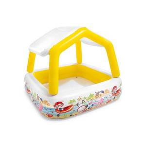 lot 6403 image: Intex - Inflatable Ocean Scene Sun Shade Kids Swimming Pool With Canopy