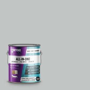lot 6437 image: Beyond Paint 1631423 1 gal All-in-One Interior & Exterior Acrylic Paint - Soft Gray