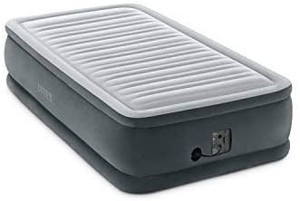 lot 6462 image: Intex 64411ED Twin Dura Beam Plush Airbed Mattress with Built In Pump