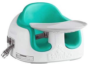 lot 6474 image: Bumbo Multi Seat, Converts Into Booster Seat and High Chair - Aqua Missing Tray