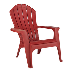 lot 55233 image: Adams Mfg Corp Red Resin Stackable Adirondack Chair