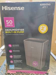 lot 55246 image: Hisense 50 pint Dehumidifier (tested, works)