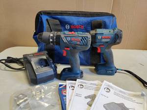 lot 55270 image: Bosch impact drill & driver set (tested works)