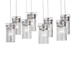 lot 55279 image: allen  roth Vallymede 8-Light Brushed Nickel Chandelier