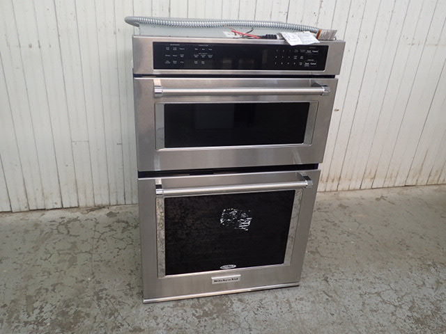 lot 6608 image: Kitchen Aid Convection Oven and Microwave Stacked Oven