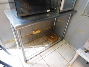 lot 7091 image: Stainless Table wUnder Shelf