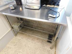 lot 7106 image: Stainless Table wUnder Shelf