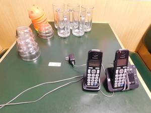 lot 7130 image: Misc. Glassware and Wireless Phones