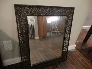 lot 1252 image: Decorative metal framed wall mirror