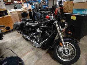 lot 4 image: 2008 Black Yamaha V-Star 1300 W lots of extras installed- RunsDrives- 6640 miles Clear Kansas title-