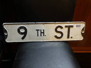 lot 1314 image: Antique metal embossed 9th st St