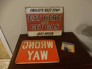 lot 1326 image: 3 metal signs