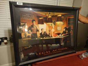 lot 1328 image: Framed Legal Action picture w Elvis & others