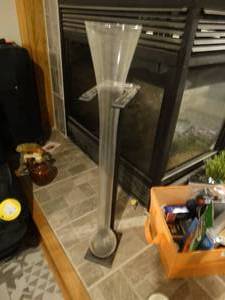 lot 1338 image: Big beer glass w wood stand
