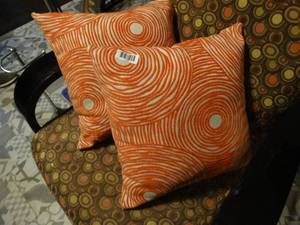 lot 1348 image: 2 cool orange pillows