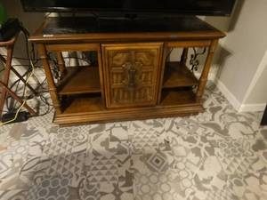 lot 1351 image: Vintage wood TVmedia stand