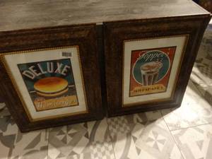 lot 1354 image: 2 food theme wall art