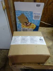 lot 1368 image: 2 new in box pool floats- 1 pineapple & 1 patriot eagle