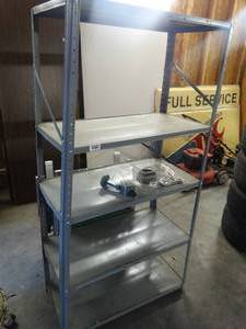 lot 1406 image: Metal shelving unit