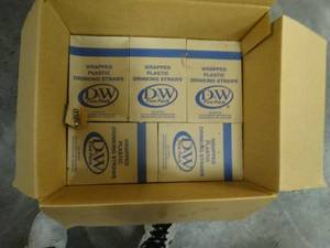 lot 1446 image: 5 new boxes of drinking straws
