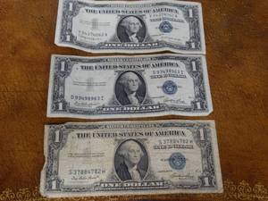 lot 1014 image: 3 silver certificates