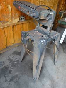 lot 1492 image: Shop Smith belt sander machine on stand