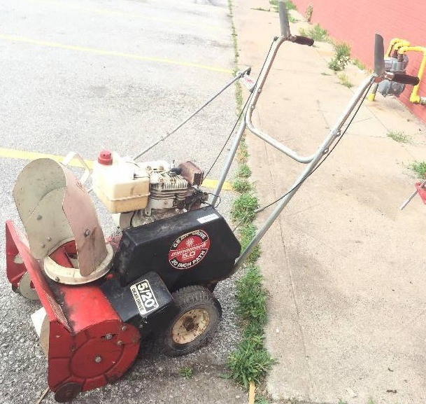 lot 8282 image: DYNAMARK Snow Blower 5359-1000  -  This is a 5.0 HP gear drive 20 path snow blower.