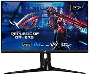 lot 2420 image: ASUS ROG Strix 27 2K HDR Gaming Monitor (XG27AQM) - WQHD (2560 x 1440), Fast IPS, 270Hz, 0.5ms, Extreme Motion Blur Timing, G-SYNC Compatible, DisplayHDR 400, Eye Care, DisplayPort, HDMI, USB 3.0