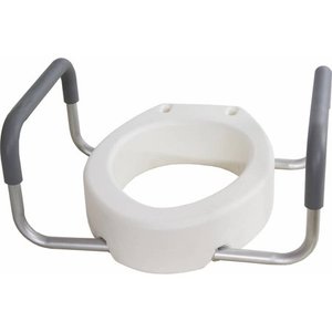 lot 2455 image: Essential Medical Supply Toilet Seat Riser with Arms for Standard Size Bowl
