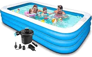 lot 2460 image: Family Fun Pool 120�72�22 Inches, With Pump
