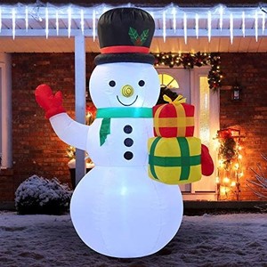 lot 2480 image: Joiedomi Christmas Inflatable Decoration 5 FT Snowman Christmas with Build-in LEDs Blow Up Inflatables for Xmas Party Indoor, Outdoor, Yard, Garden, Lawn Winter Decor.