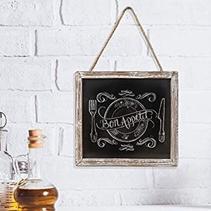 lot 2487 image: Barnyard Designs Rustic Distressed Wood Framed Wall Hanging Magnetic Chalkboard Sign - Decorative Display Board