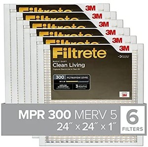 lot 2517 image: New, Filtrete Basic Dust Clean Living 24 X 24 X 1, Pack Of 6