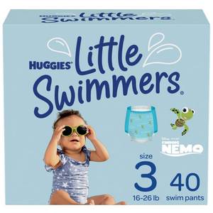 lot 30399 image: Huggies Little Swimmers Baby Swim Disposable Diapers - Size 3 - 40ct