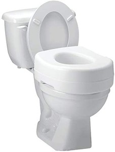 lot 30417 image: Carex Toilet Seat Riser - Adds 5.5 Inch of Height to Toilet - Raised Toilet Seat with 300 Pound Weight Capacity - Slip-Resistant