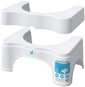 lot 30418 image: Squatty Potty The Original Bathroom Toilet Stool - Adjustable 2, Convertible to 7 or 9 Height, White