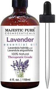 lot 40230 image: Pure Majestic Lavender Essential Oil, Therapeutic Grade, 4 fl oz.