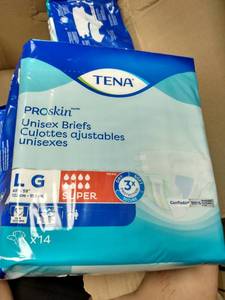 lot 40243 image: Tena Incontinence Briefs UniSex Super Absorbency Large 56 Count