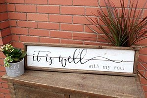 lot 40255 image: Parisloft Wood Plaque Framed with White Wood