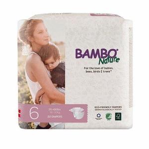 lot 40268 image: Bambo Nature Premium Baby Diapers, Size 6, 132 Count (6 Packs of 22)