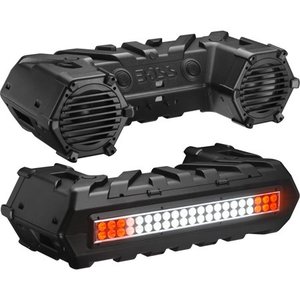 lot 40278 image: Boss Audio 8-Inch 700-Watt All-Terrain Marine Audio Sound System & LED Light Bar, Black