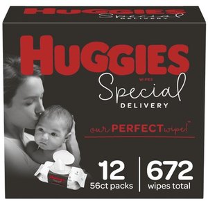 lot 40310 image: Huggies Special Delivery Hypoallergenic Baby Wipes, Unscented, 12 Flip-Top Packs (672 Wipes Total)