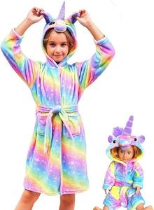 lot 40316 image: Unicorn Hooded Bathrobe Sleepwear Matching Doll & Girls Gifts