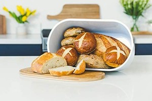 lot 40318 image: Clever Modern Collection White Flat Bread Box