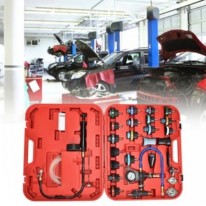 lot 40323 image: 28 pcs Pressure Tester Vacuum-Type Cooling System Refill Kit