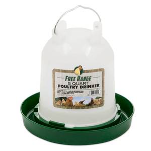 lot 40352 image: FREE RANGE PLASTIC POULTRY WATERER GREENWHITE 5 QUART